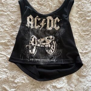 AC/DC Black Crop Top